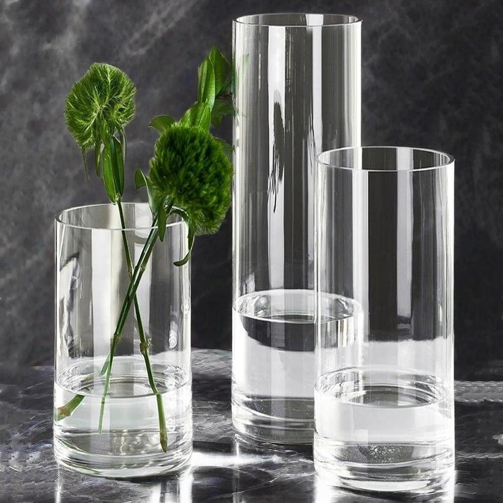 Techmanistan -1 Pc Acrylic Clear Cylinder Flower Vase 25*10