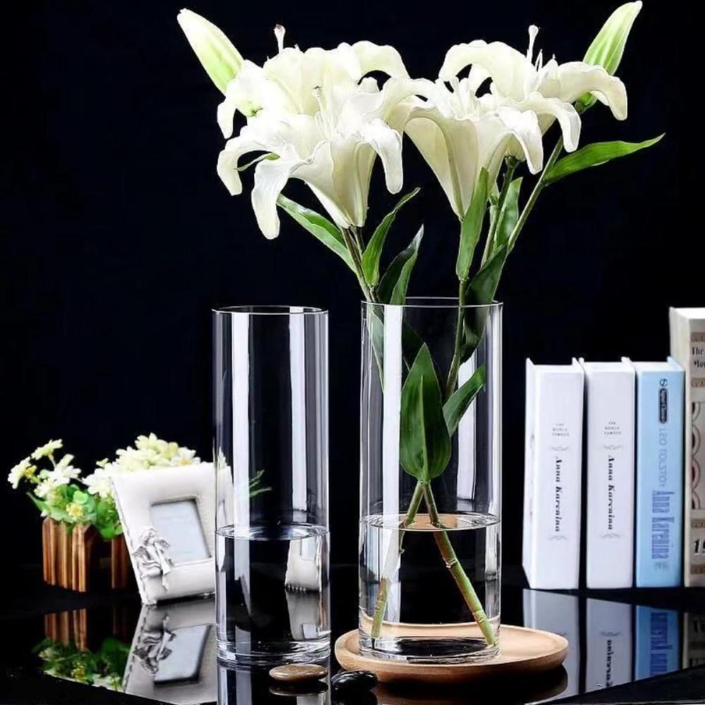 Techmanistan -1 Pc Acrylic Clear Cylinder Flower Vase 25*10