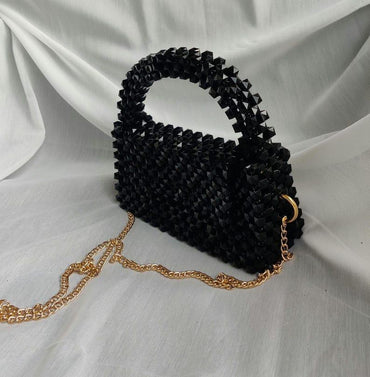 Chic Girls customized white beaded crossboby bag