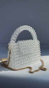 Chic Girls customized white beaded crossboby bag