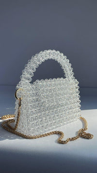 Chic Girls customized white beaded crossboby bag