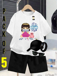 3 pcs Girl's Jersey printed tracksuit
