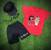 2pcs Boy's Girl's cotton jersey printed tracksuit