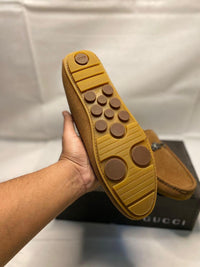 Men's Suede Fancy Loafers Mustard