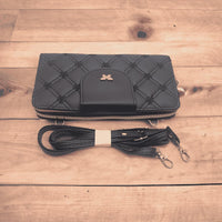 Woman's pu leather embroidered clutch