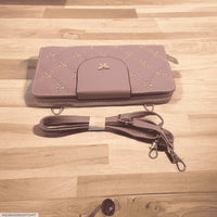 Woman's pu leather embroidered clutch