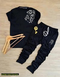 Men's Black Printed Jersey Track Suit - Ultimate Comfort and Style
