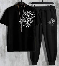 Men's Black Printed Jersey Track Suit - Ultimate Comfort and Style