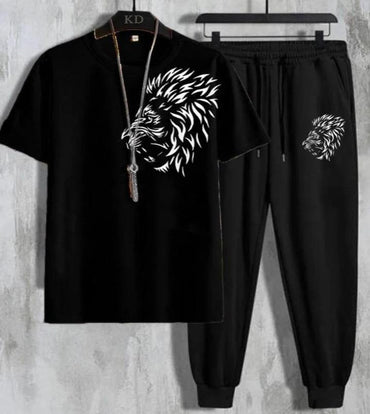Men's Black Printed Jersey Track Suit - Ultimate Comfort and Style