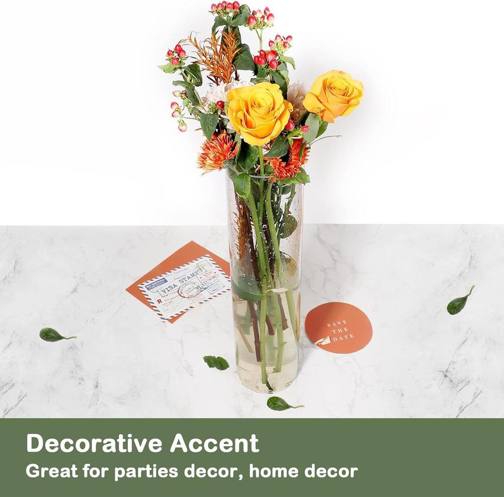 Techmanistan -1 Pc Acrylic Clear Cylinder Flower Vase 25*10