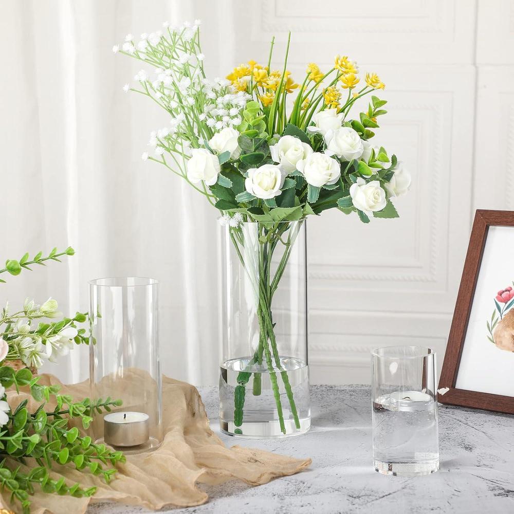 Techmanistan -1 Pc Acrylic Clear Cylinder Flower Vase 25*10