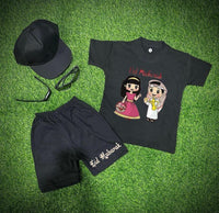 2pcs Boy's Girl's cotton jersey printed tracksuit