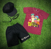 2pcs Boy's Girl's cotton jersey printed tracksuit